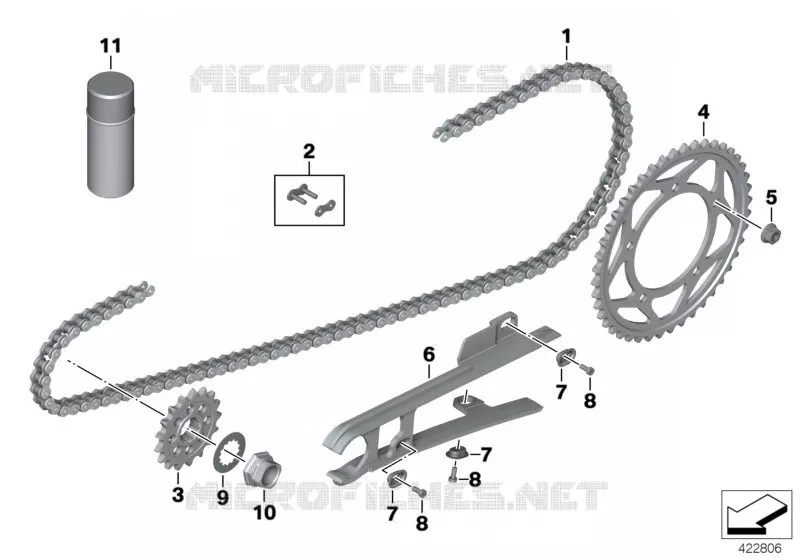 Commande par chaines BMW Motorrad BMW Motorrad S 1000 2013   K46 (0D10,0D21)