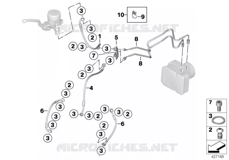 Conduite de frein AV I-ABS génération 2 BMW Motorrad BMW Motorrad R 1200 2003 K2x  K28 (0328,0338)