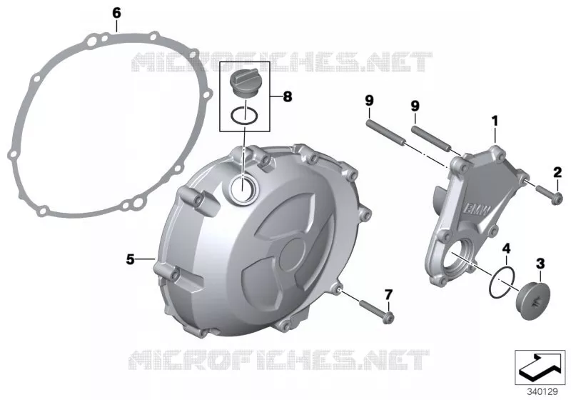 Couvercle de carter de moteur droite BMW Motorrad BMW Motorrad S 1000 2015   K46 (0D50, 0D60)