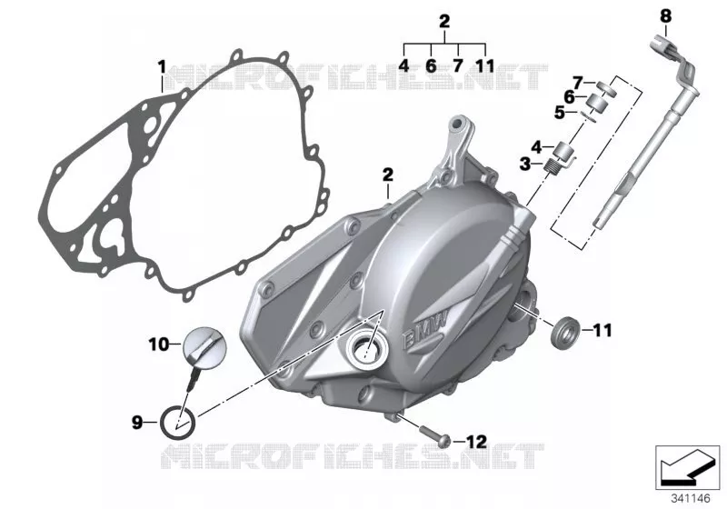 Couvercle de carter de moteur gauche BMW Motorrad BMW Motorrad F 800 2015 K7x  K71 (0B53, 0B63)