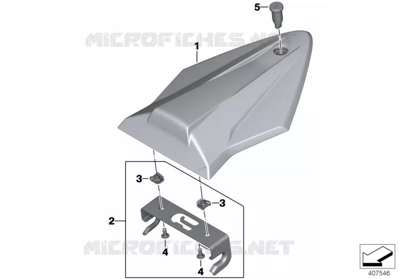 Couvre-selle passager en plastique BMW Motorrad BMW Motorrad S 1000 2013   K46 (0D10,0D21)