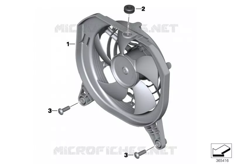 Electroventilateur aspirant BMW Motorrad BMW Motorrad R 1200 2013 K5x  K53 (0A04, 0A14)
