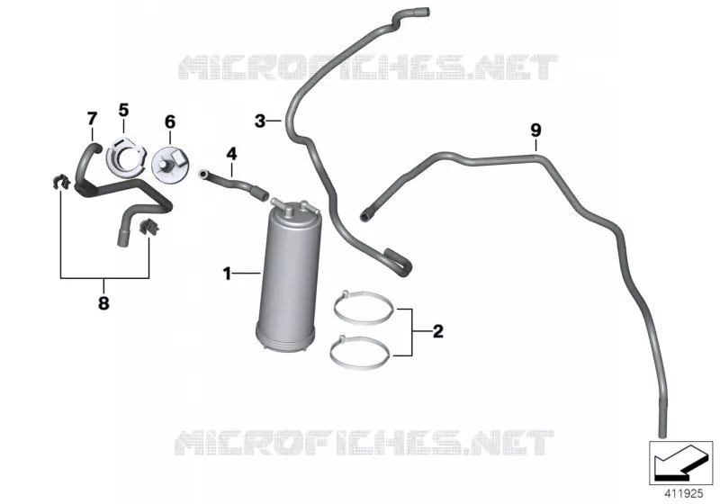 Filtre a charbon actif / conduites BMW Motorrad BMW Motorrad R 1250 2017   K53 (0J71, 0J73)