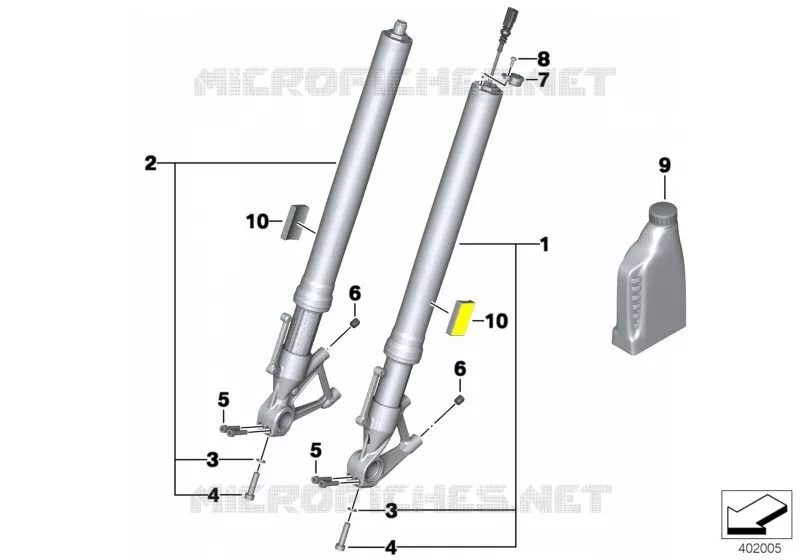 Fourche telescopique BMW Motorrad BMW Motorrad R 1200 2013 K5x  K53 (0A04, 0A14)