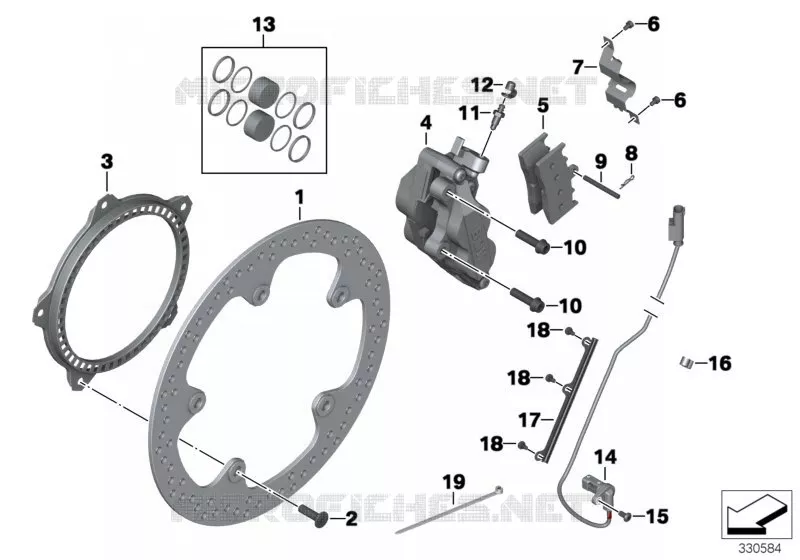 Frein de roue avant BMW Motorrad BMW Motorrad K 1600 2010 6 cyl.  K48 (0601,0611)