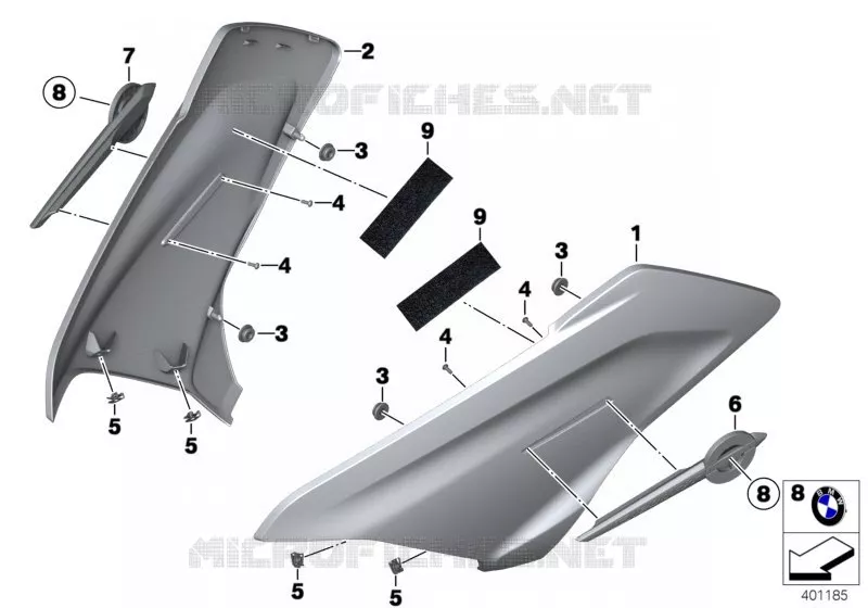 Garniture latérale BMW Motorrad BMW Motorrad R 1250 2017 K5x  K52 (0J61, 0J63)