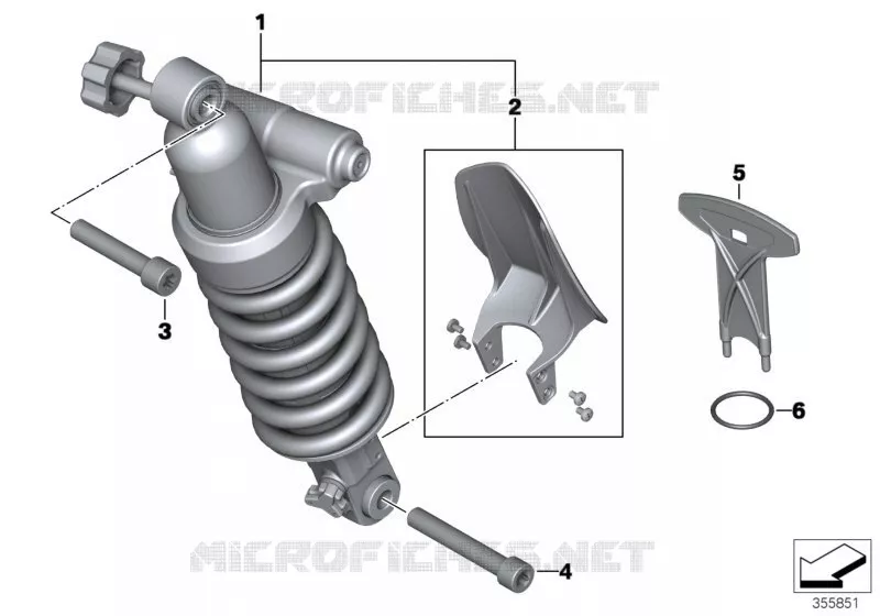Jambe de suspension arrière BMW Motorrad BMW Motorrad R 1250 2017 K5x  K52 (0J61, 0J63)