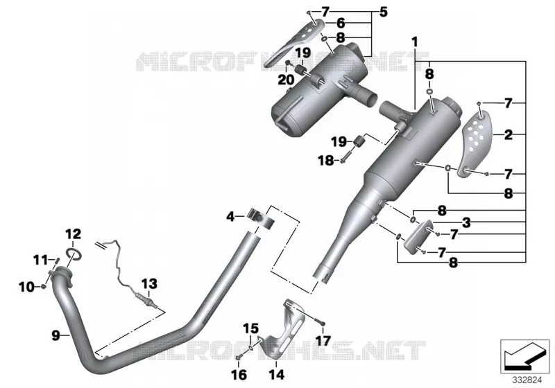 Pièces déchappement avec fixation BMW Motorrad BMW Motorrad F 650 1999   R13 (0173,0183)