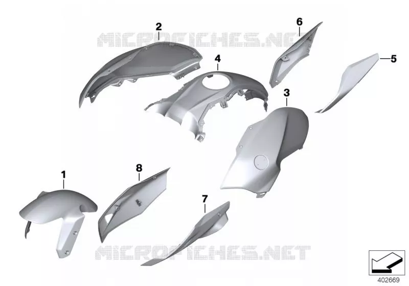 Pièces en appret BMW Motorrad BMW Motorrad R 1250 2017   K53 (0J71, 0J73)