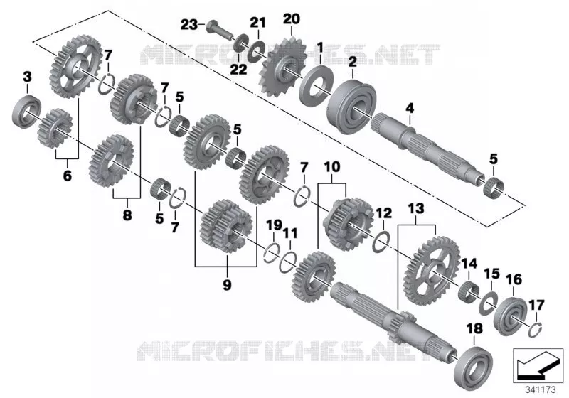 Pièces pignonnerie p. boîte 6 vitesses BMW Motorrad BMW Motorrad F 800 2006 K7x  K72 (0219,0229)