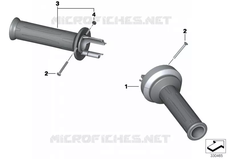 Poignées guidon chauff.- poignée gaz E BMW Motorrad BMW Motorrad S 1000 2015   K46 (0D50, 0D60)