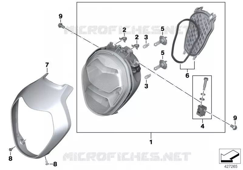 Projecteur BMW Motorrad BMW Motorrad R 1200 2013 K5x  K53 (0A04, 0A14)