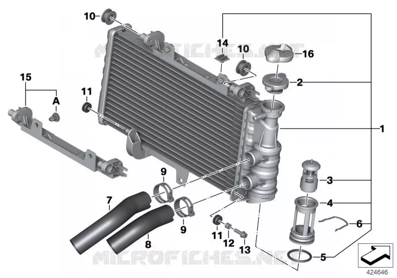 Radiateur du liquide de refroidissement BMW Motorrad BMW Motorrad F 800 2004 K7x  K71 (0216,0226)
