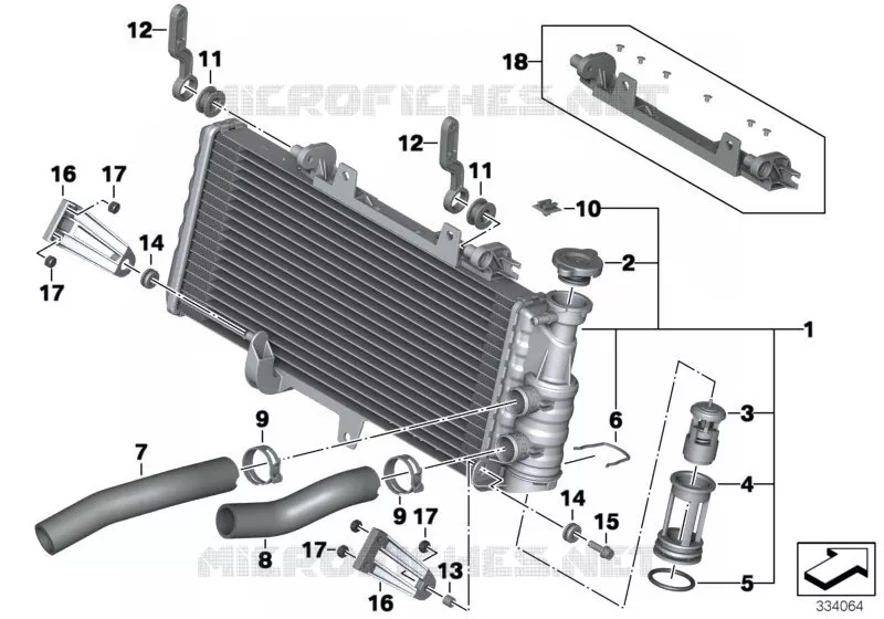 Radiateur du liquide de refroidissement BMW Motorrad BMW Motorrad F 800 2011 K7x  K72 (0B02, 0B12)