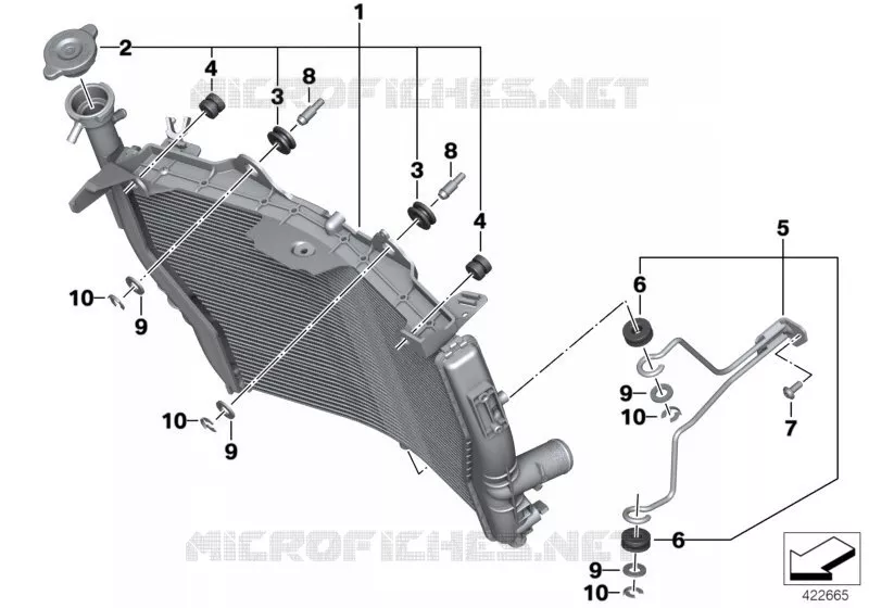 Radiateur du liquide de refroidissement BMW Motorrad BMW Motorrad S 1000 2015   K46 (0D50, 0D60)