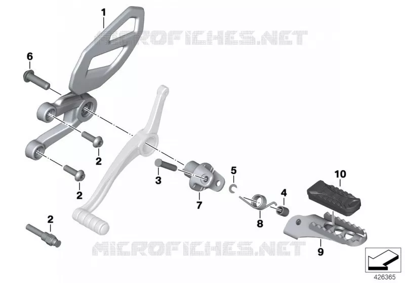 Repose-pied avant BMW Motorrad BMW Motorrad S 1000 2014   K49 (0D03, 0D13)