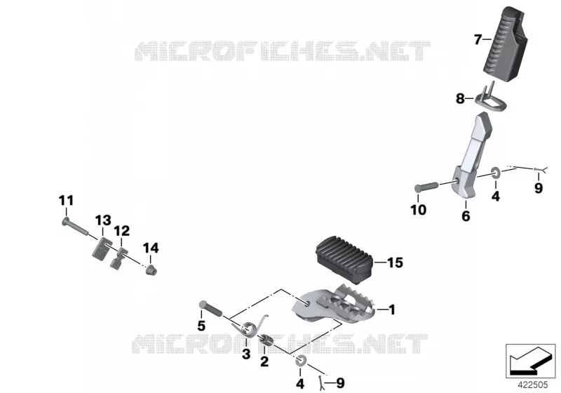 Repose-pieds BMW Motorrad BMW Motorrad F 650 2006 K7x  K72 (0218,0228)