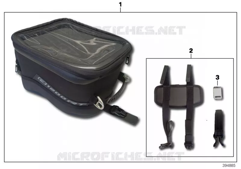 Sacoche de réservoir BMW Motorrad BMW Motorrad R 1200 2013 K5x  K52 (0A03, 0A13)