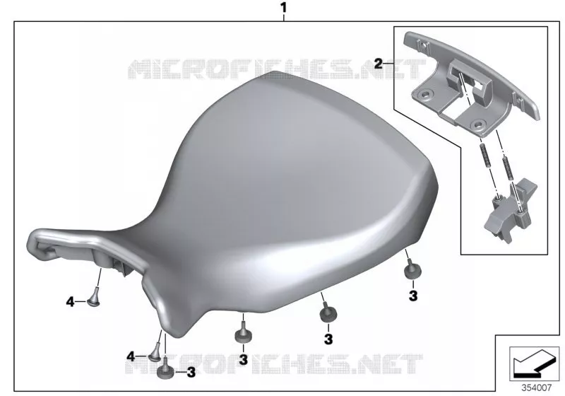 Selle pilote Custom BMW Motorrad BMW Motorrad R nineT 2015 16  K21 (0J01, 0J03)