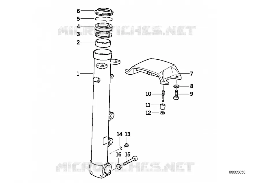Tube glissant BMW Motorrad BMW Motorrad Classic K 75 1985 3 cyl.  K569 (0563,0572)