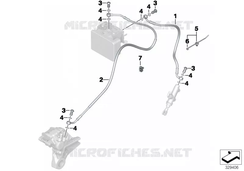 Tuyau de frein arrière BMW Motorrad BMW Motorrad S 1000 2016   K47 (0D52, 0D62)
