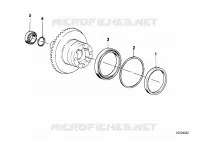 Couronne de differ.et bagues entretoise Essieu ar, entraînem./guidage roue ar R 1150 bmw-moto 1998 4V 7166