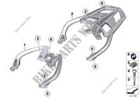 Poignée de maintien et support bagages pour BMW Motorrad F 800 GT 17 à partir de 2015