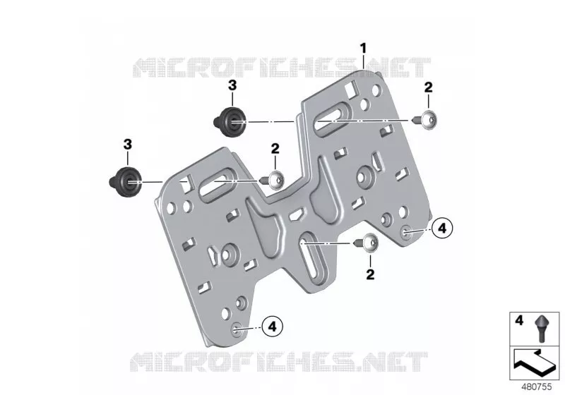 Adaptateur de plaque dimmatricul. BMW Motorrad BMW Motorrad R nineT 2015   K22 (0J11, 0J13)