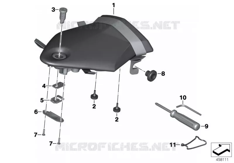 Banquette-piece arriere BMW Motorrad BMW Motorrad S 1000 2011   K42 (0D01, 0D11)