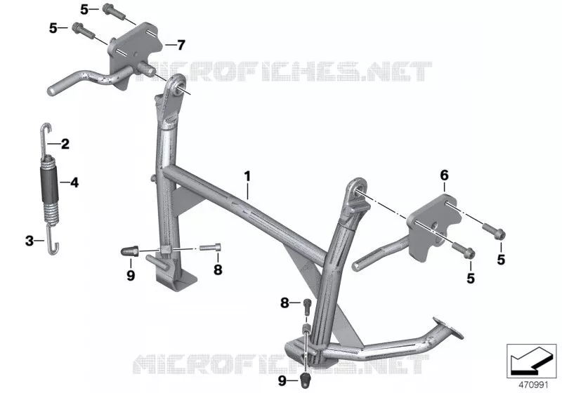 Béquille centrale BMW Motorrad BMW Motorrad C 650 2011   K19 (0133, 0134)