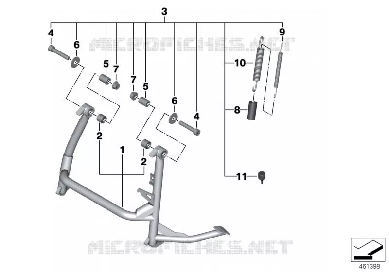 Béquille centrale BMW Motorrad BMW Motorrad F 800 2015 K7x  K71 (0B53, 0B63)