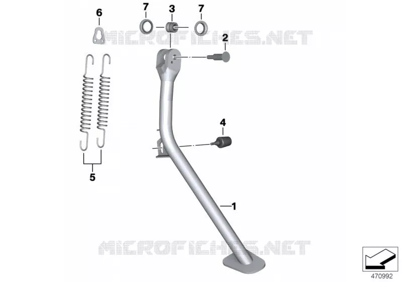 Bequille laterale BMW Motorrad BMW Motorrad R 1200 2008 K2x  K25 (0450,0460)