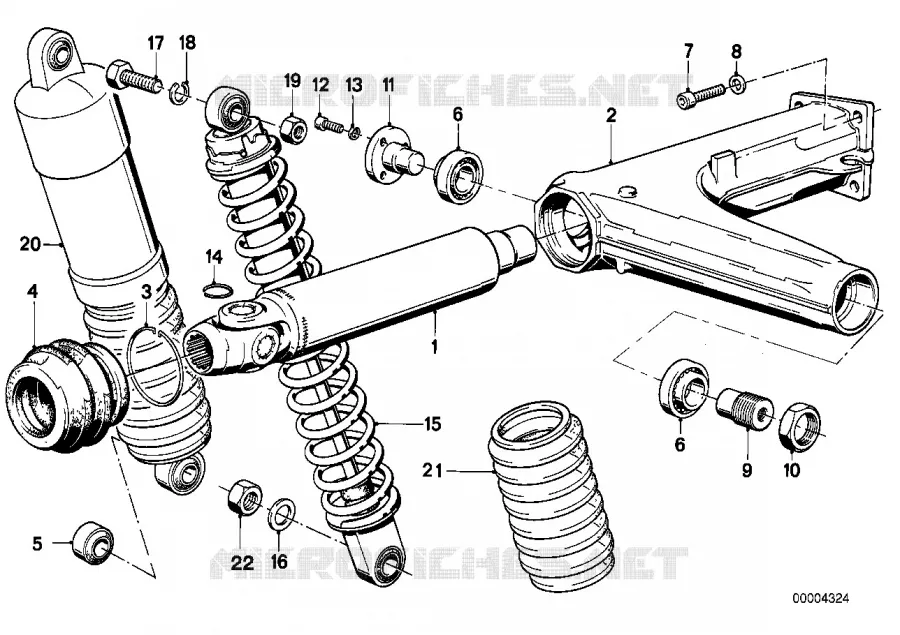 Bras oscillant de roue ar pieces rapp. BMW Motorrad BMW Motorrad Classic K 75 1985 3 cyl.  K569 (0563,0572)