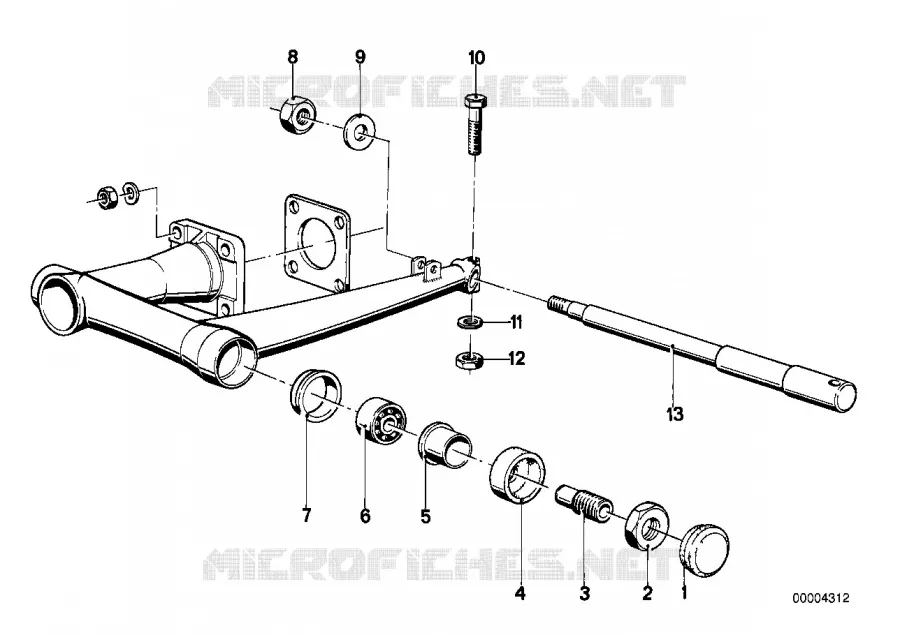 Bras oscillant de roue ar pieces rapp. BMW Motorrad BMW Motorrad Classic R 90 1973 Boxer (69-76)  R90
