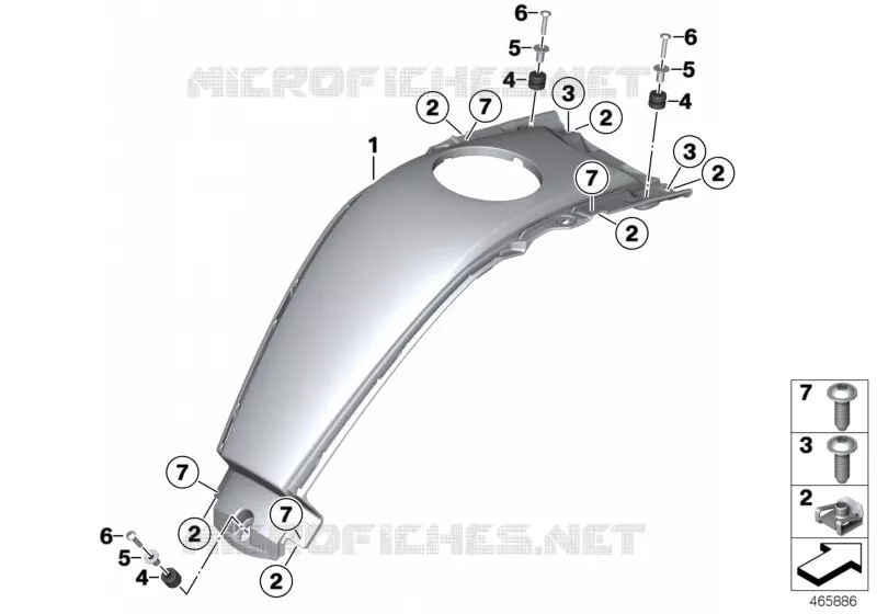 Cache-réservoir central BMW Motorrad BMW Motorrad K 1600 2015 6 cyl.  K48 (0F02, 0F12)