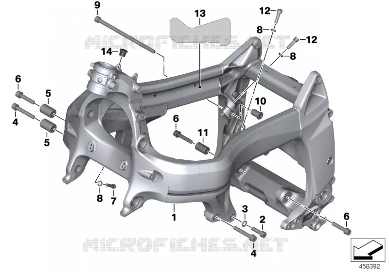 Cadre principal BMW Motorrad BMW Motorrad K 1200 2004 K4x 4 cyl.  K43 (0584,0594)