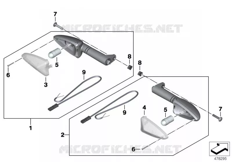 Clignotants arrière BMW Motorrad BMW Motorrad R nineT 2015 16  K21 (0J01, 0J03)
