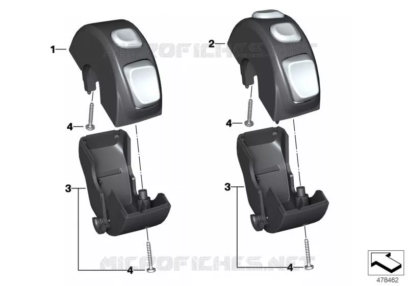Commodo guidon droit BMW Motorrad BMW Motorrad S 1000 2008   K46 (0507,0517)