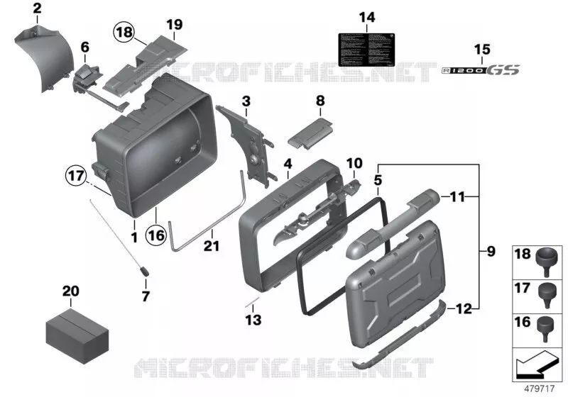Composants valise Vario BMW Motorrad BMW Motorrad R 1200 2002 K2x  K25 (0307,0317)