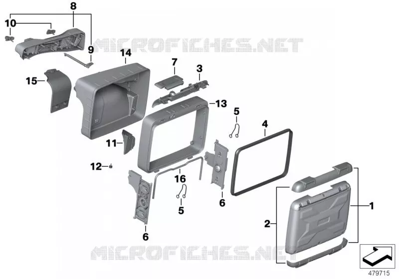 Composants valise Vario BMW Motorrad BMW Motorrad R 1250 2017 K5x  K50 (0J91, 0J93)