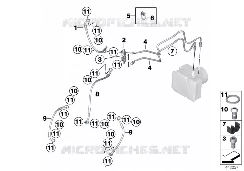 Conduite de frein AV I-ABS génération 2 BMW Motorrad BMW Motorrad R 1200 2002 K2x  K25 (0307,0317)