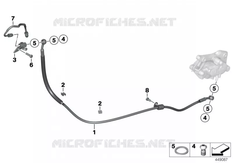 Conduite de frein arrière sans ABS BMW Motorrad BMW Motorrad K 1300 2007 K4x 4 cyl.  K40 (0508,0509)