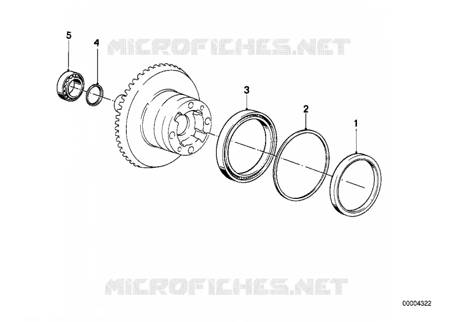 Couronne de differ.et bagues entretoise BMW Motorrad BMW Motorrad R 1150 2002 4V  R28 (0308,0318)