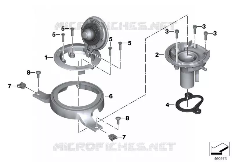 Couvercle de réservoir BMW Motorrad BMW Motorrad K 1600 2010 6 cyl.  K48 (0602, 0612)