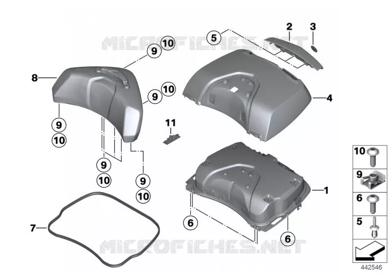Couvercle de topcase BMW Motorrad BMW Motorrad R 1250 2017 K5x  K52 (0J61, 0J63)