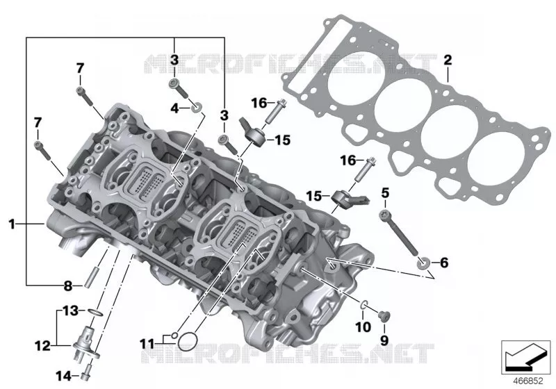 Culasse BMW Motorrad BMW Motorrad S 1000 2008   K46 (0507,0517)