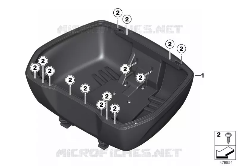Fond de topcase topcase 49l BMW Motorrad BMW Motorrad R 1200 2015 K5x  K50 (0A51, 0A61)