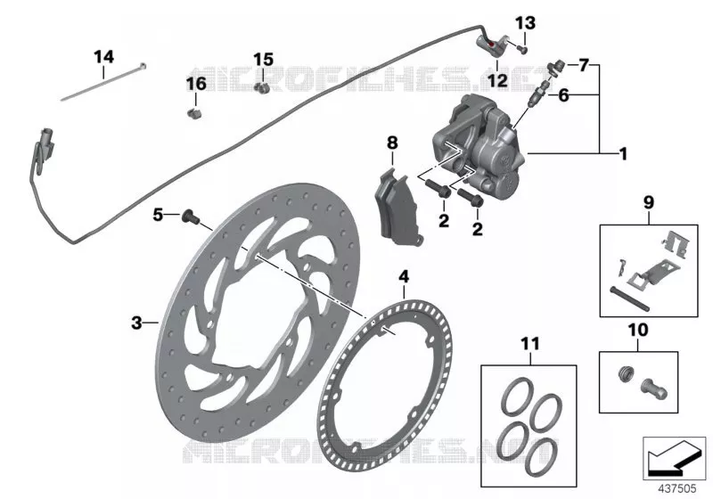 Frein de roue arrière BMW Motorrad BMW Motorrad K 1600 2017 6 cyl.  K61 (0F51, 0F53)