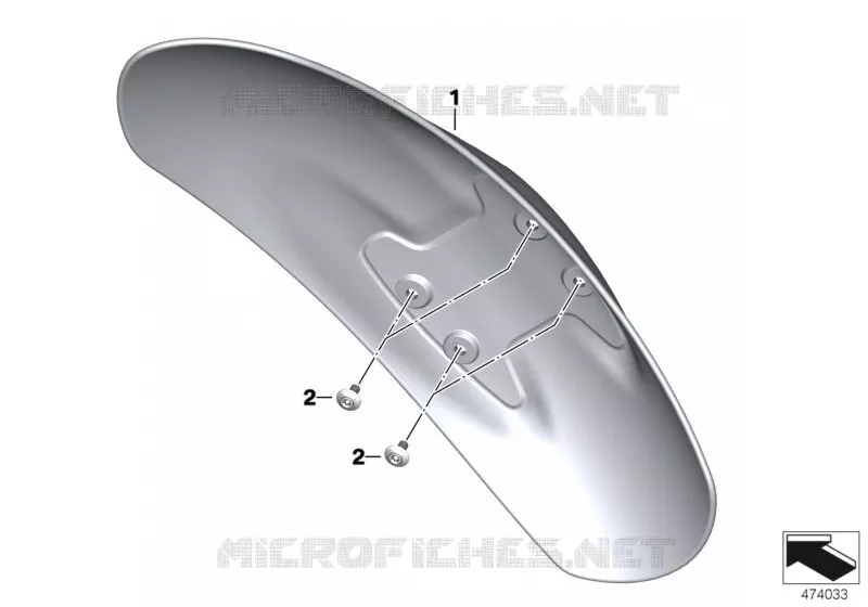 Garde-boue de roue avant apprêté BMW Motorrad BMW Motorrad R nineT 2015   K22 (0J11, 0J13)