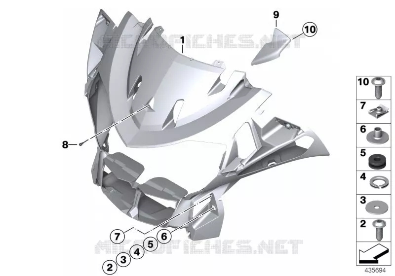 Habillage partie supérieure BMW Motorrad BMW Motorrad R 1200 2008 K2x  K26 (0430,0440)